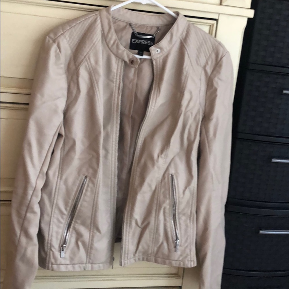 Express Vegan Leather Jacket (nude)